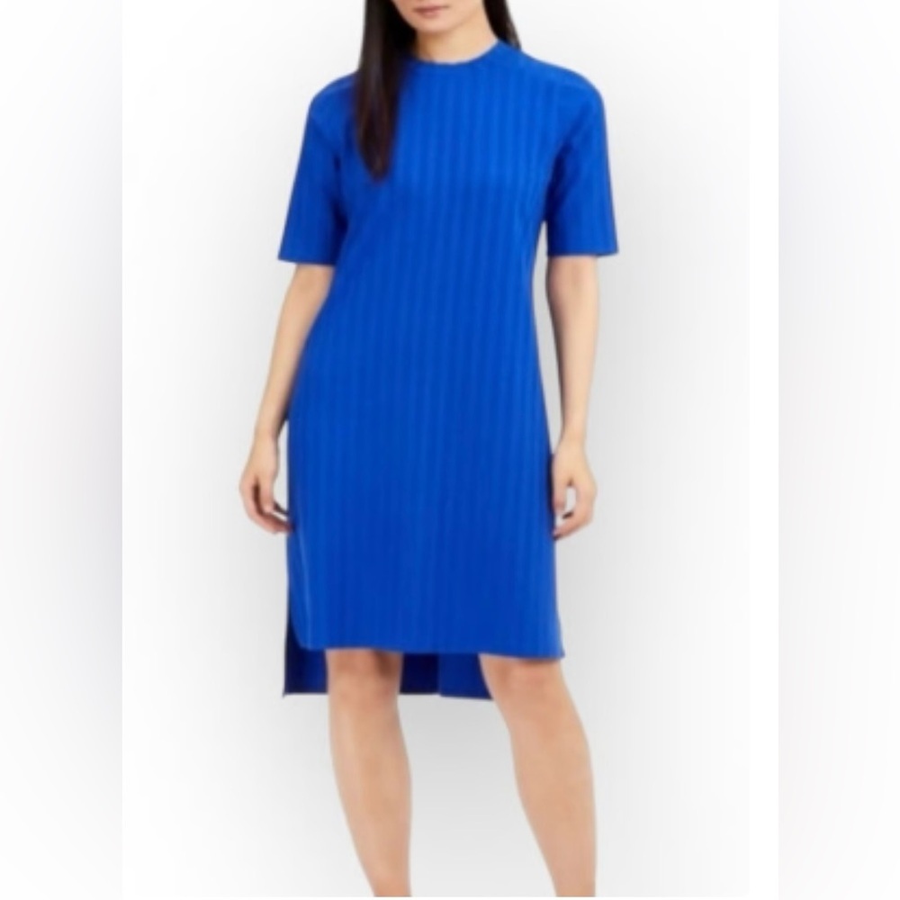 Eileen Fisher Mock Neck K/L Royal Blue Dress Women’s Size Medium‎